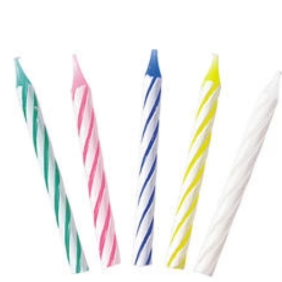 NIB Sterno Birthday candles, bulk 12/36 count boxes, multi-color spiral striped - Picture 10 of 12